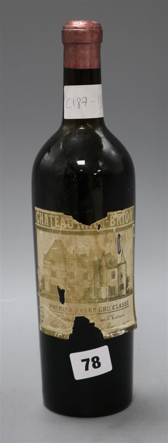One bottle of Chateau Haut Brion 1934